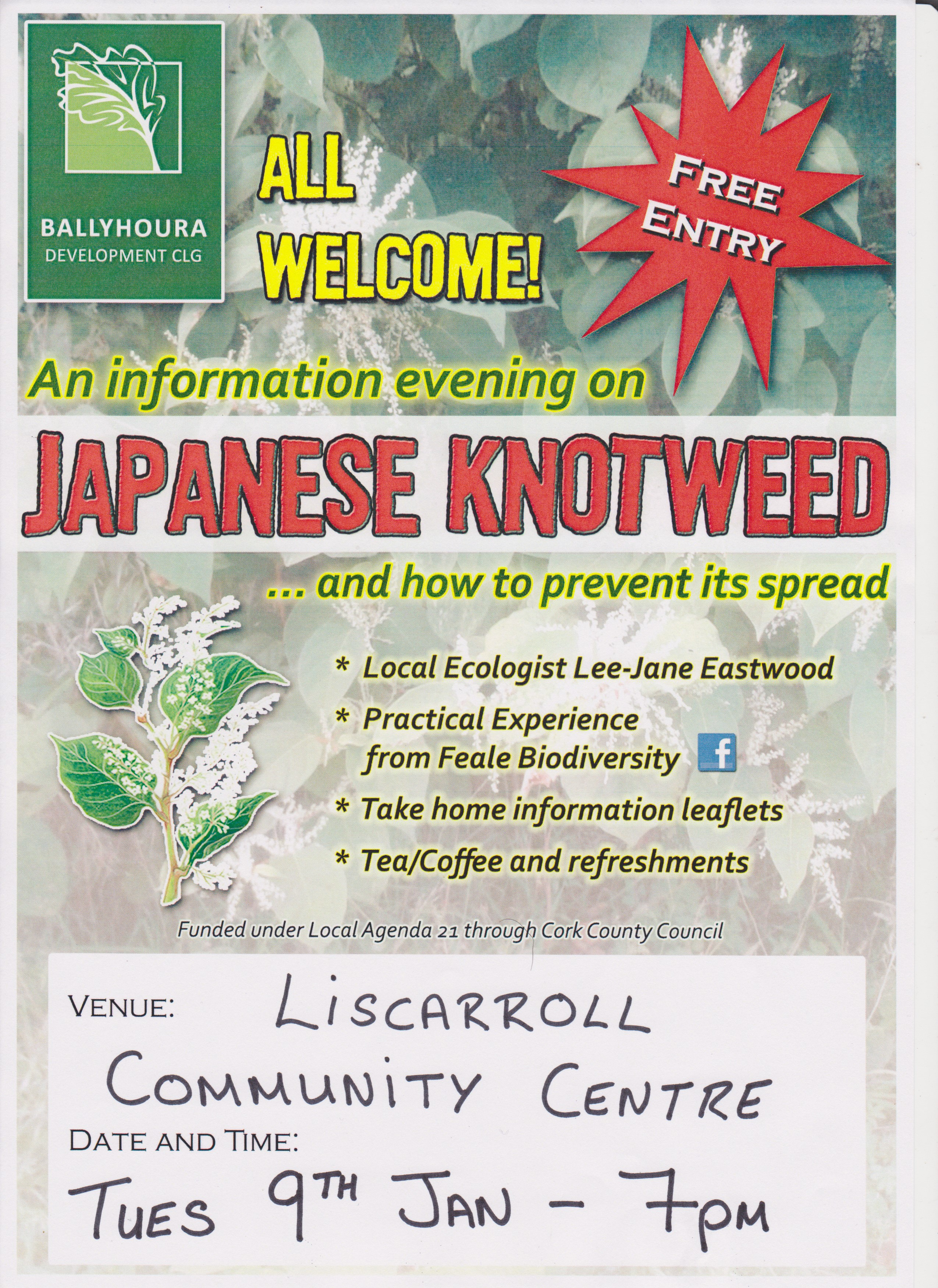 Knowing Japanese Knotweed – Info Evening at Liscarroll Community Centre