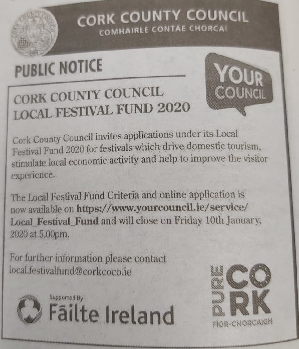 Applications welcome for Cork County Local Festival Fund – O’Shea