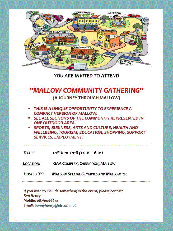 Mallow Community Gathering – 10th June 2018!
