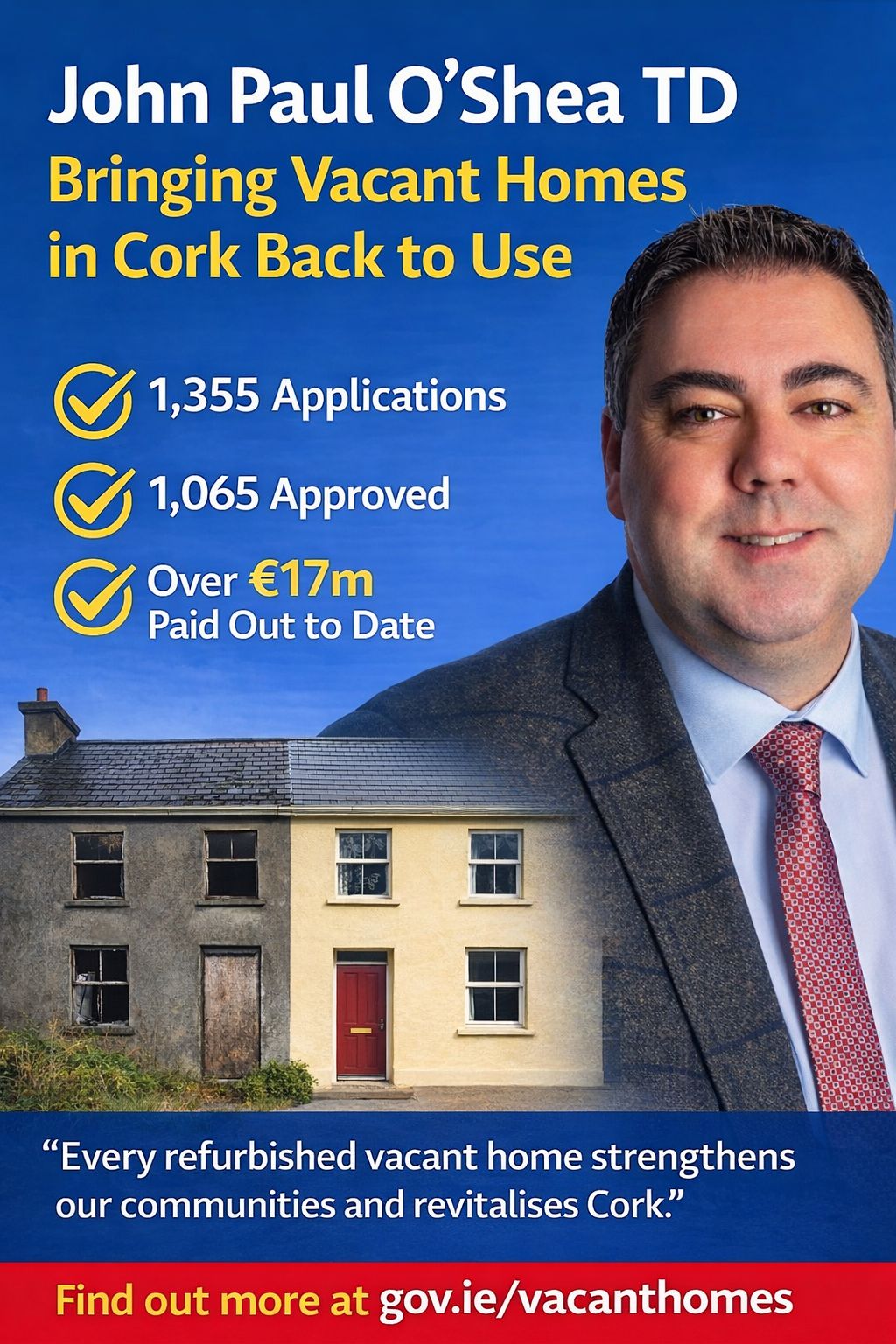 Over 3,000 Vacant or Derelict Homes Brought Back into use in 2025 through Vacant Property Refurbishment Grant