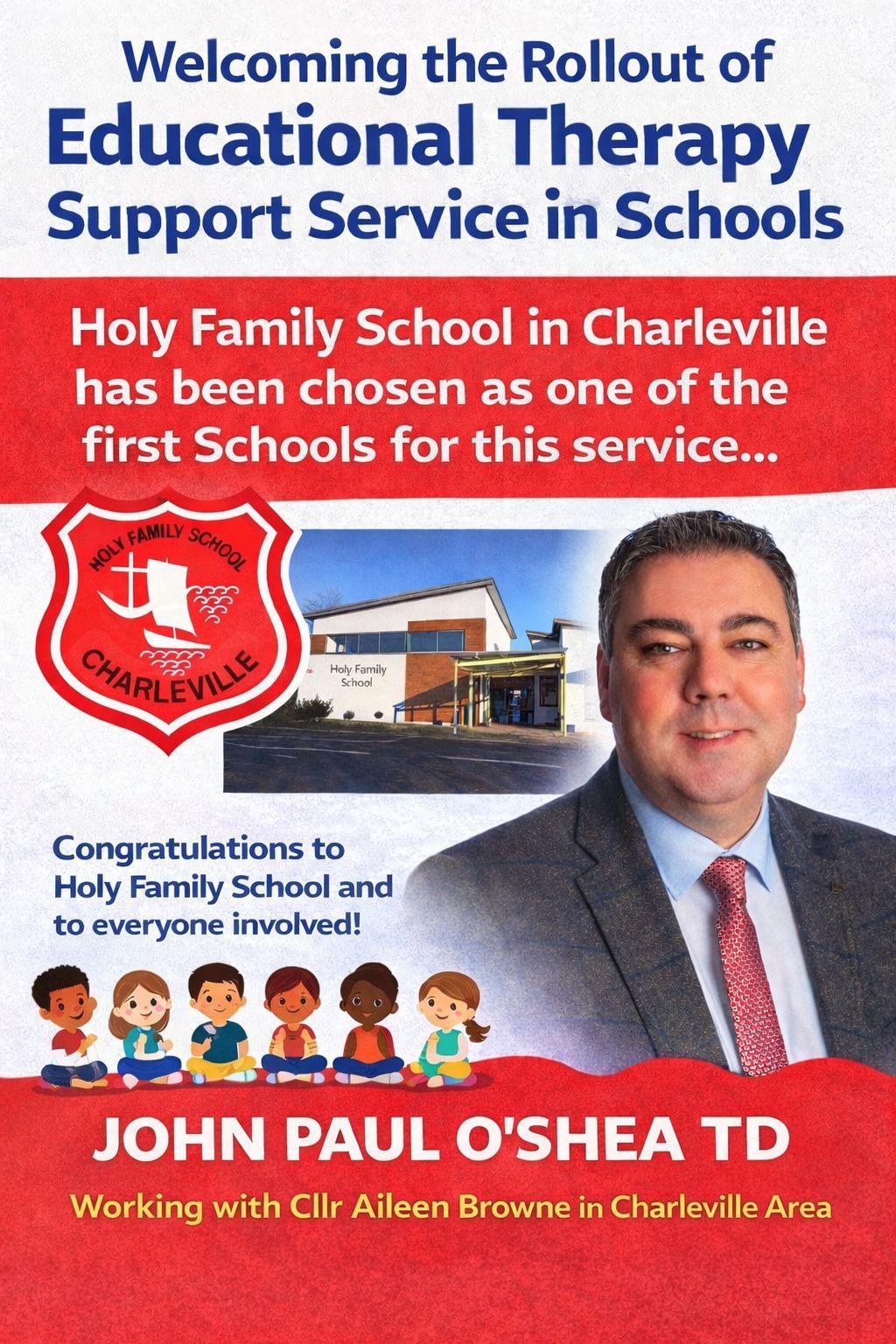 Government Announces First Phased Roll-Out of Education Therapy Service (ETS) – Holy Family School in Charleville Selected