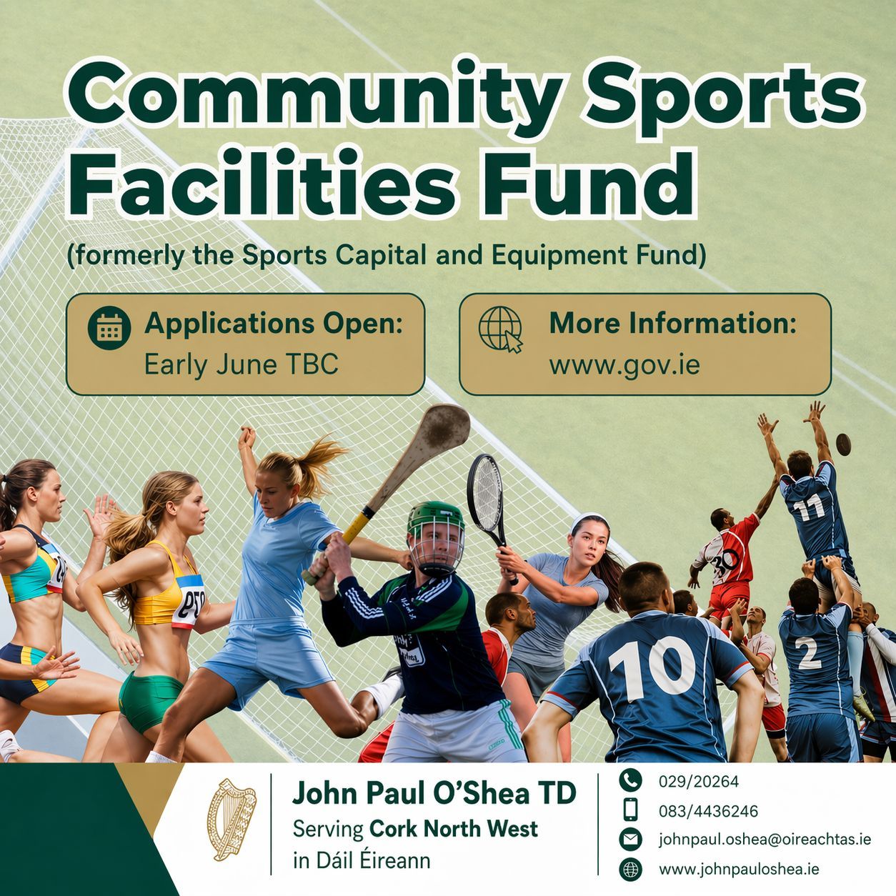 O’Shea Urges Clubs to Prepare for Upcoming Community Sports Facilities Fund