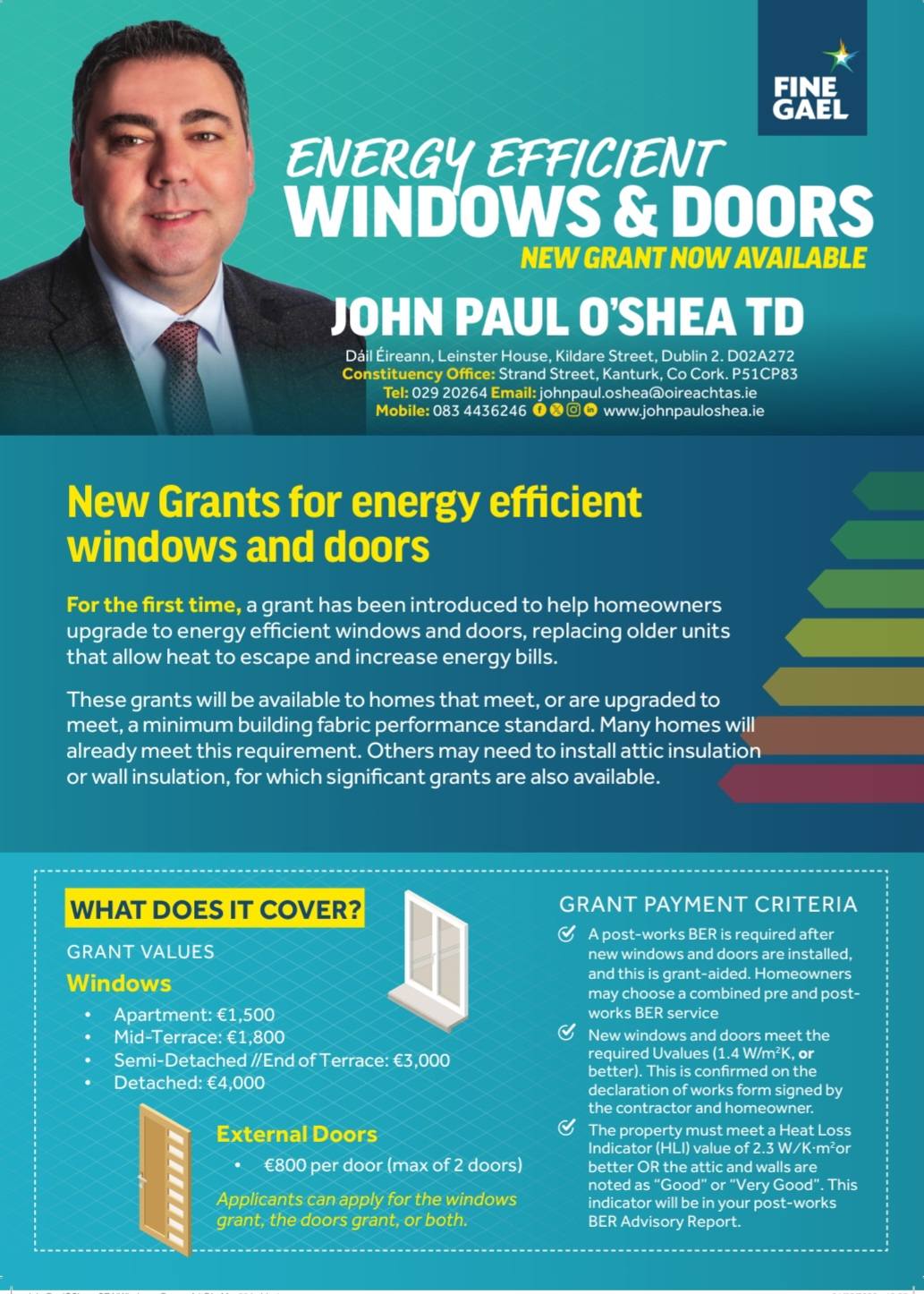 New Windows & Doors Grant available from SEAI